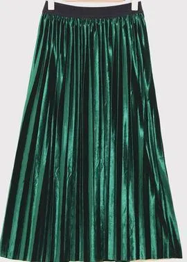 2018 New Autumn And Winter High Waisted Skinny Female Velvet Skirt Pleated Skirts Pleated Skirt Free Shipping