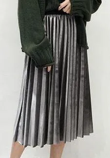 2018 New Autumn And Winter High Waisted Skinny Female Velvet Skirt Pleated Skirts Pleated Skirt Free Shipping