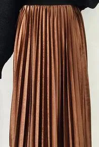 2018 New Autumn And Winter High Waisted Skinny Female Velvet Skirt Pleated Skirts Pleated Skirt Free Shipping