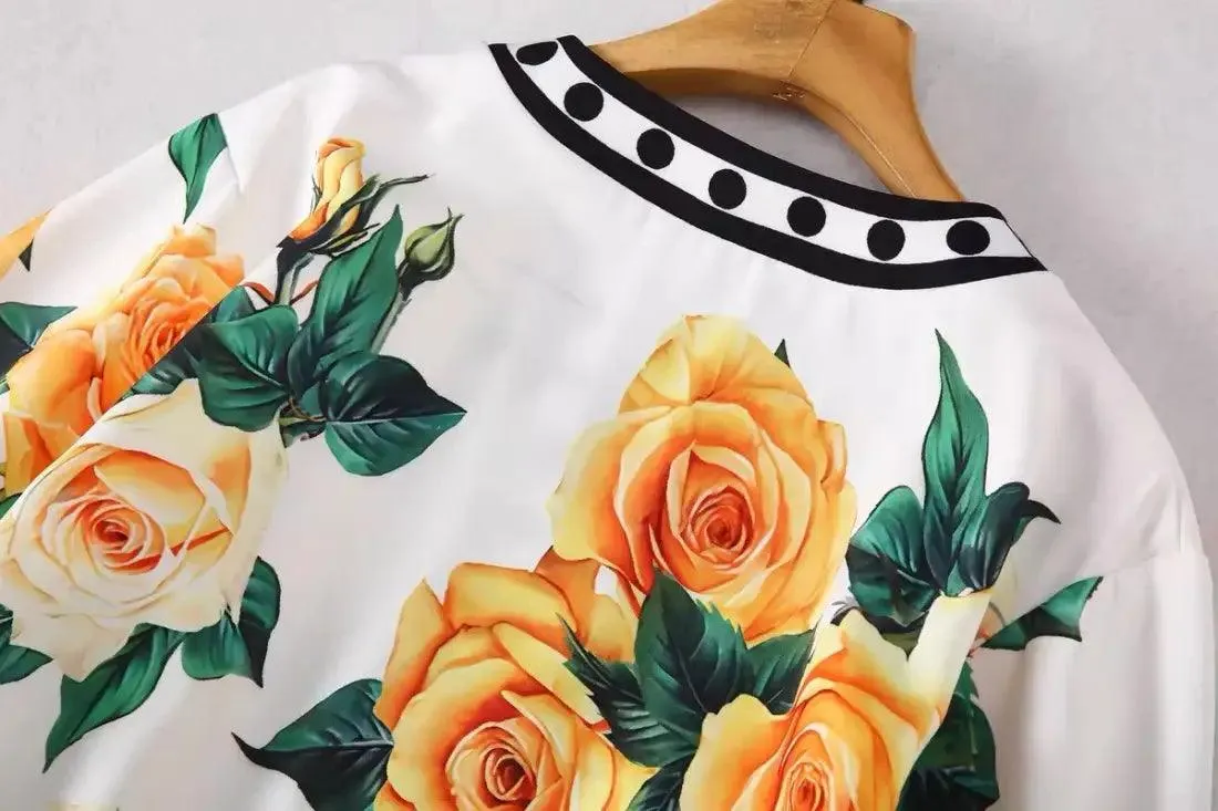 2024 Floral Bat Sleeve Maxi Dress