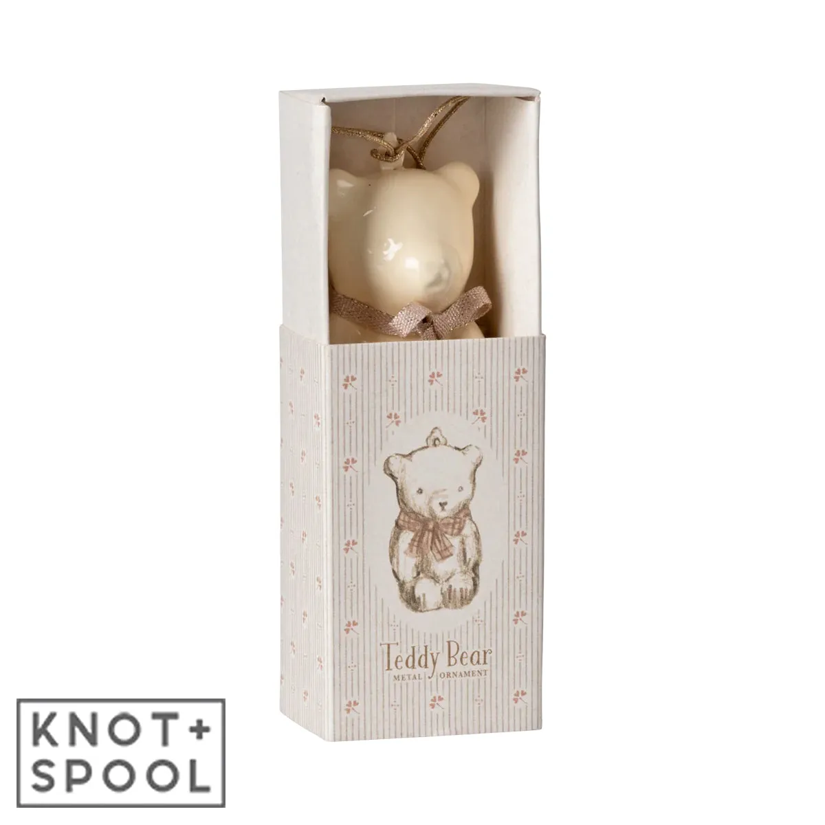 2024 Maileg Off-White & Rose Metal Teddy Bear Ornament