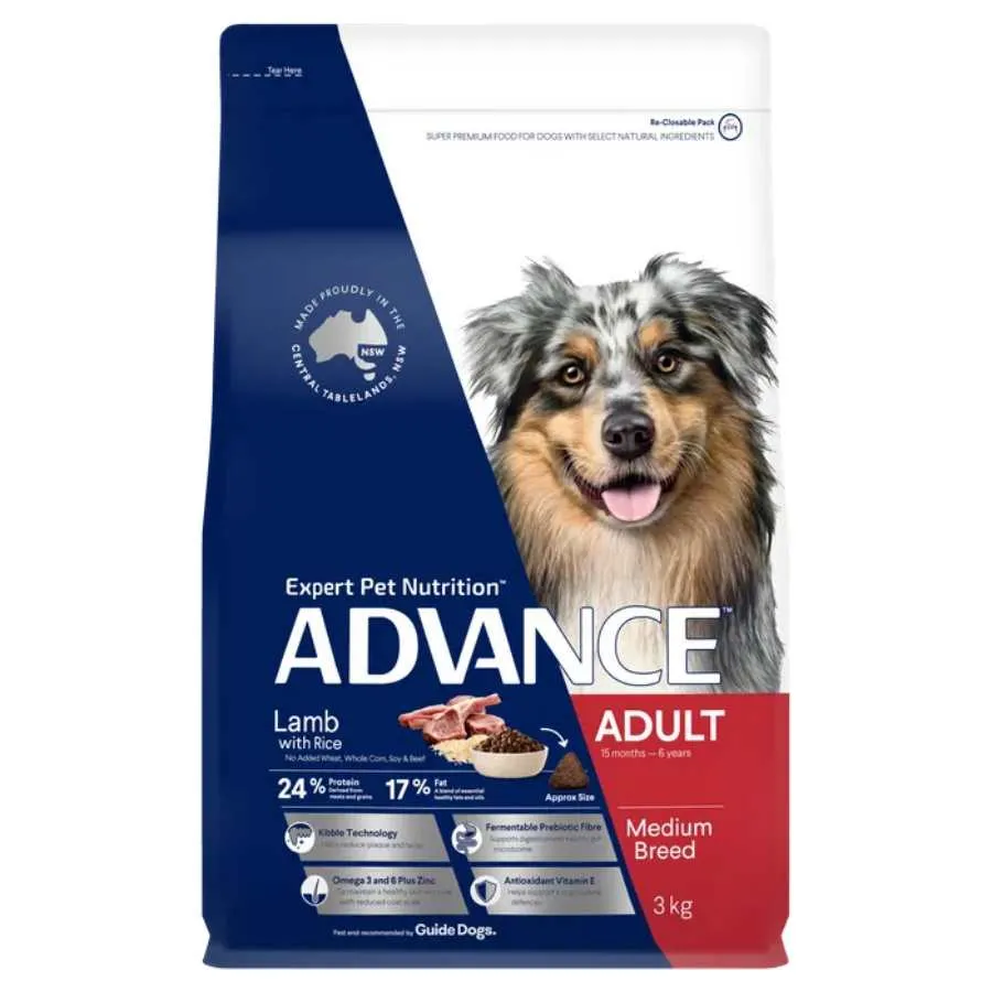 Advance Medium Adult Dry Dog Food Lamb With Rice