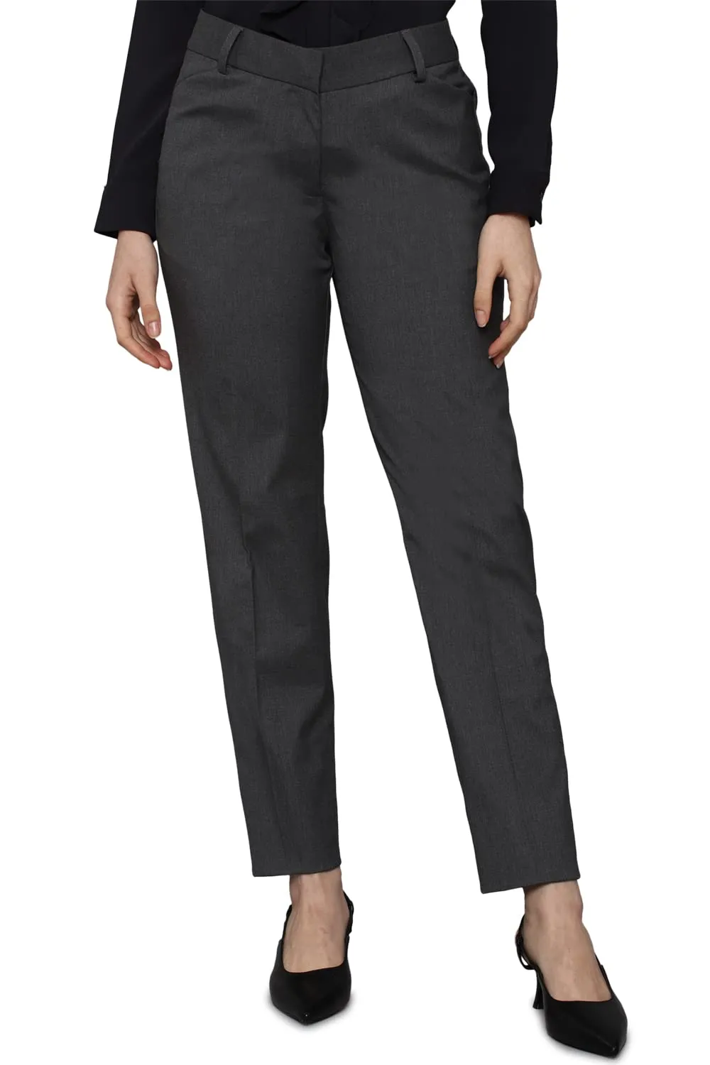 Allen Solly Women's Regular Pants (Grey)