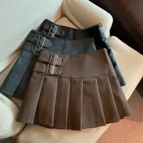 Alr™ Women's High-Waist Pleated Leather Mini Skirt