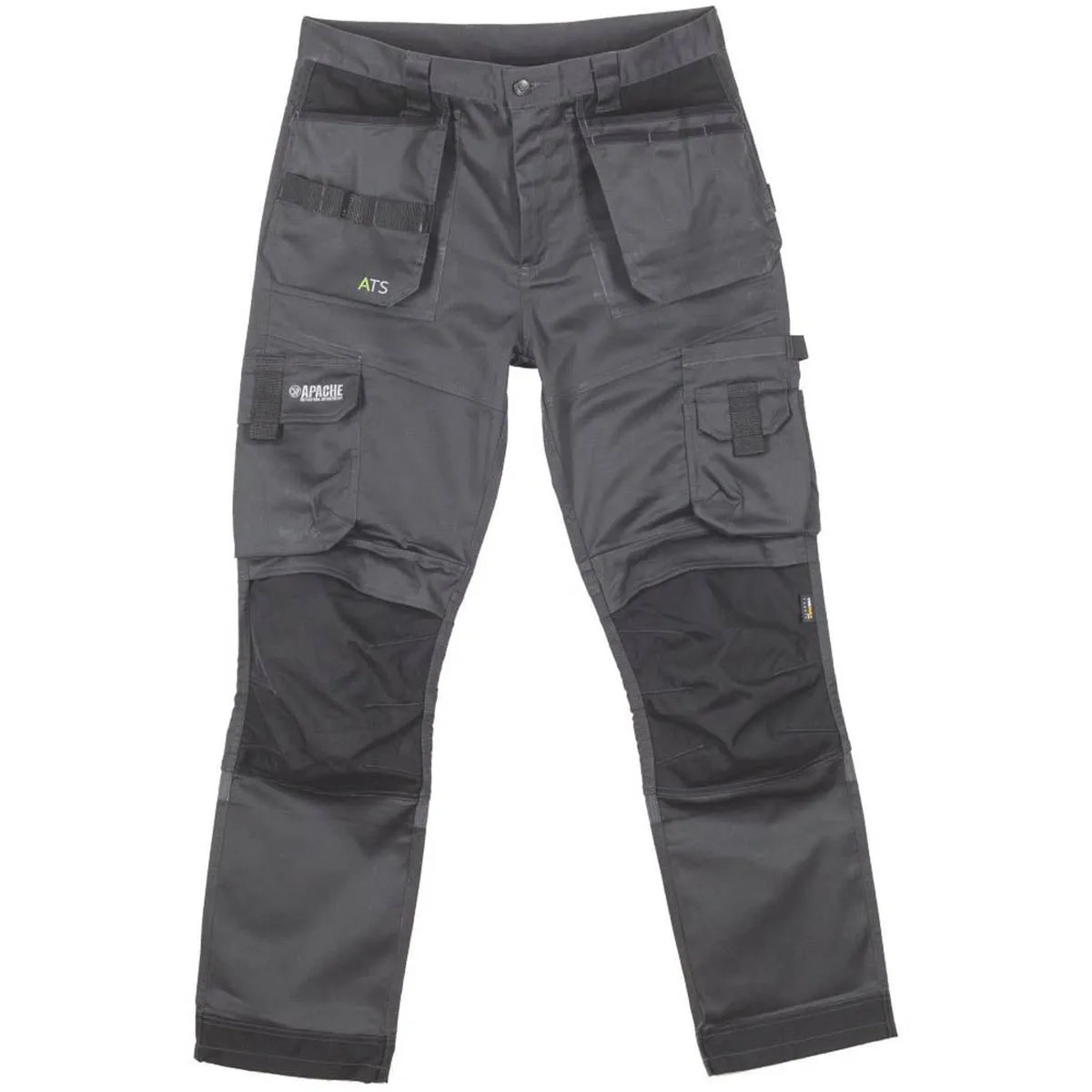 Apache ATS 3D Stretch Work Trousers Black / Grey 30" W 29" L