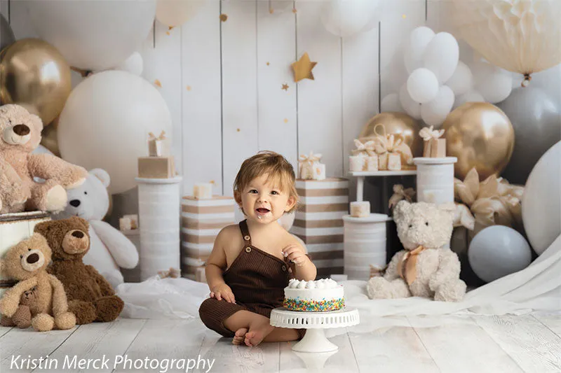 Bears and Stars Cake Smash Backdrop