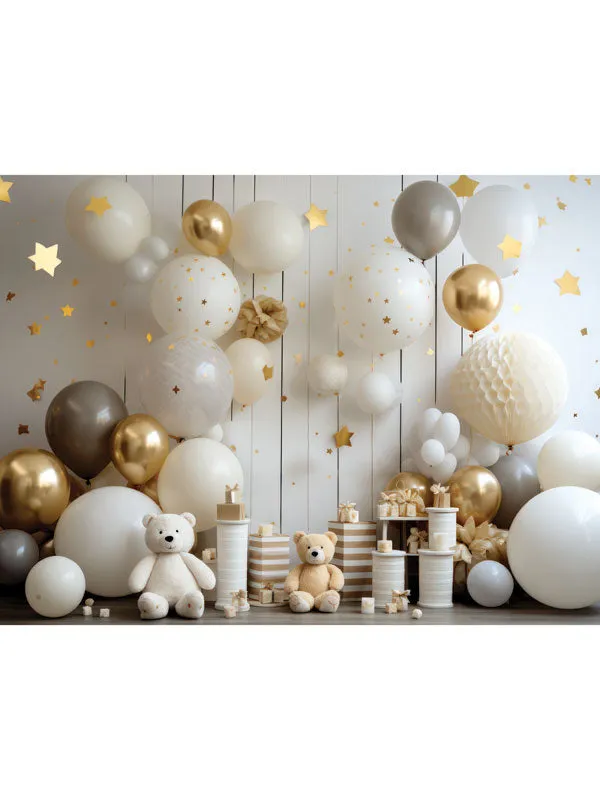Bears and Stars Cake Smash Backdrop
