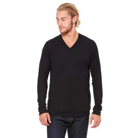 Bella   Canvas Unisex Black V-Neck Lightweight Sweater