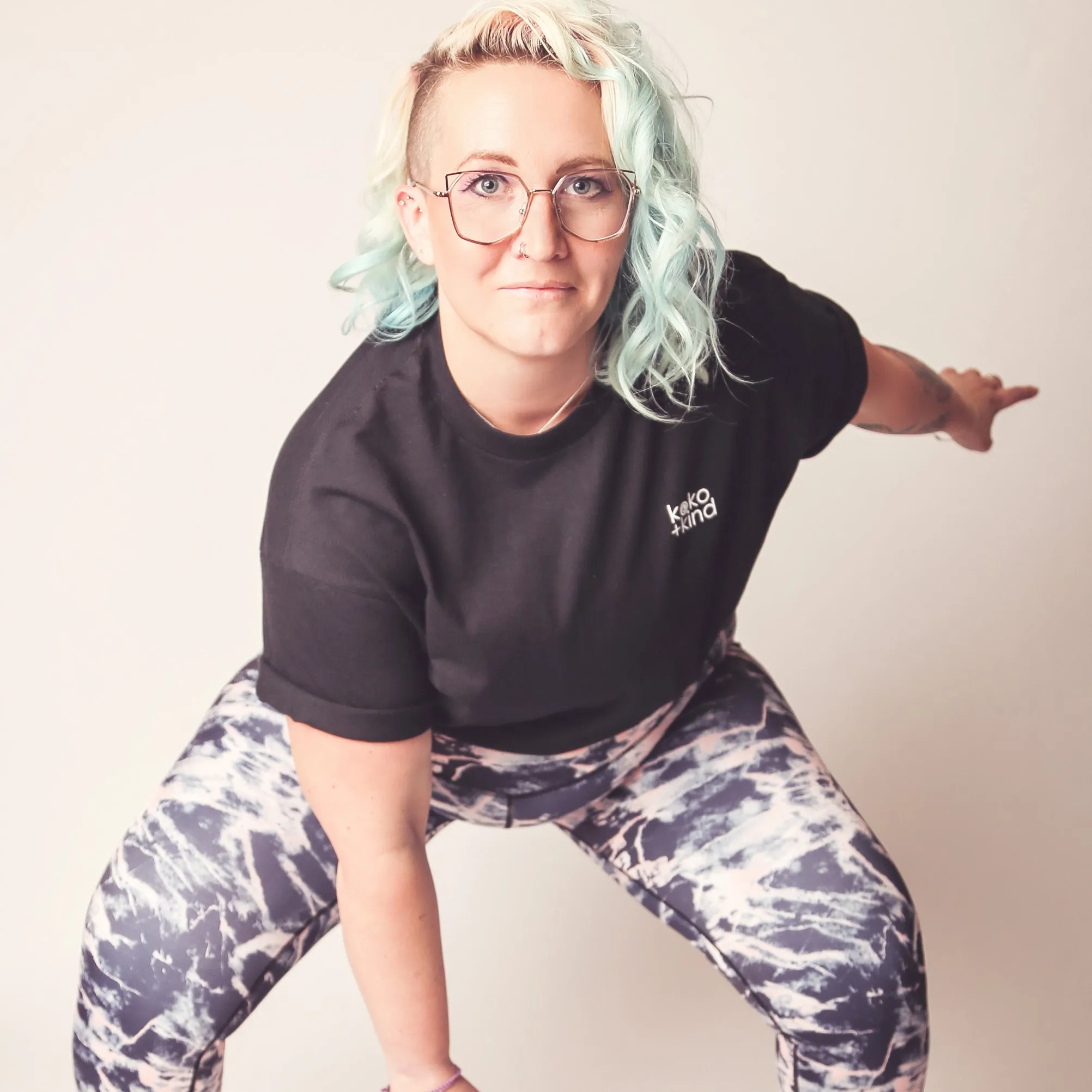 Blush Marble Full Length Running Leggings with pockets
