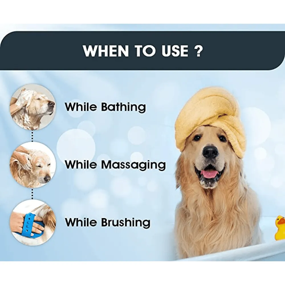 Boltz Bath and Deshedding Brush for Dogs and Cats (Blue)