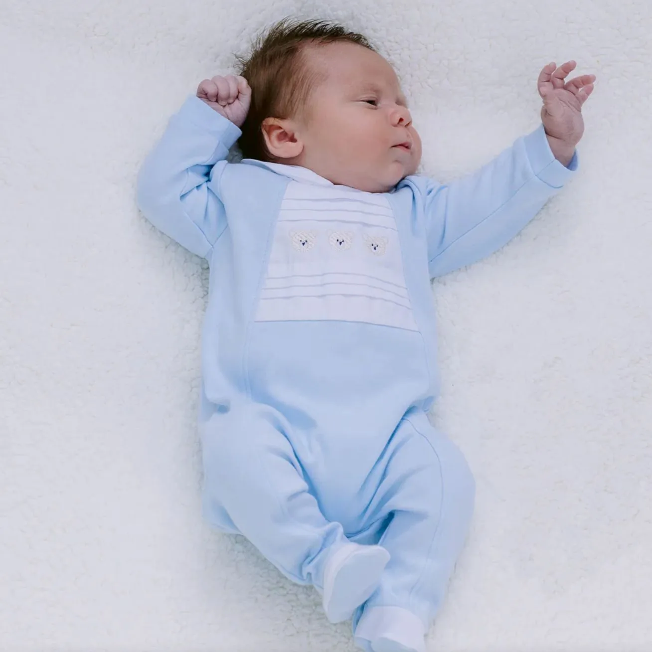 Boys Blue Cotton Freddie Babygrow