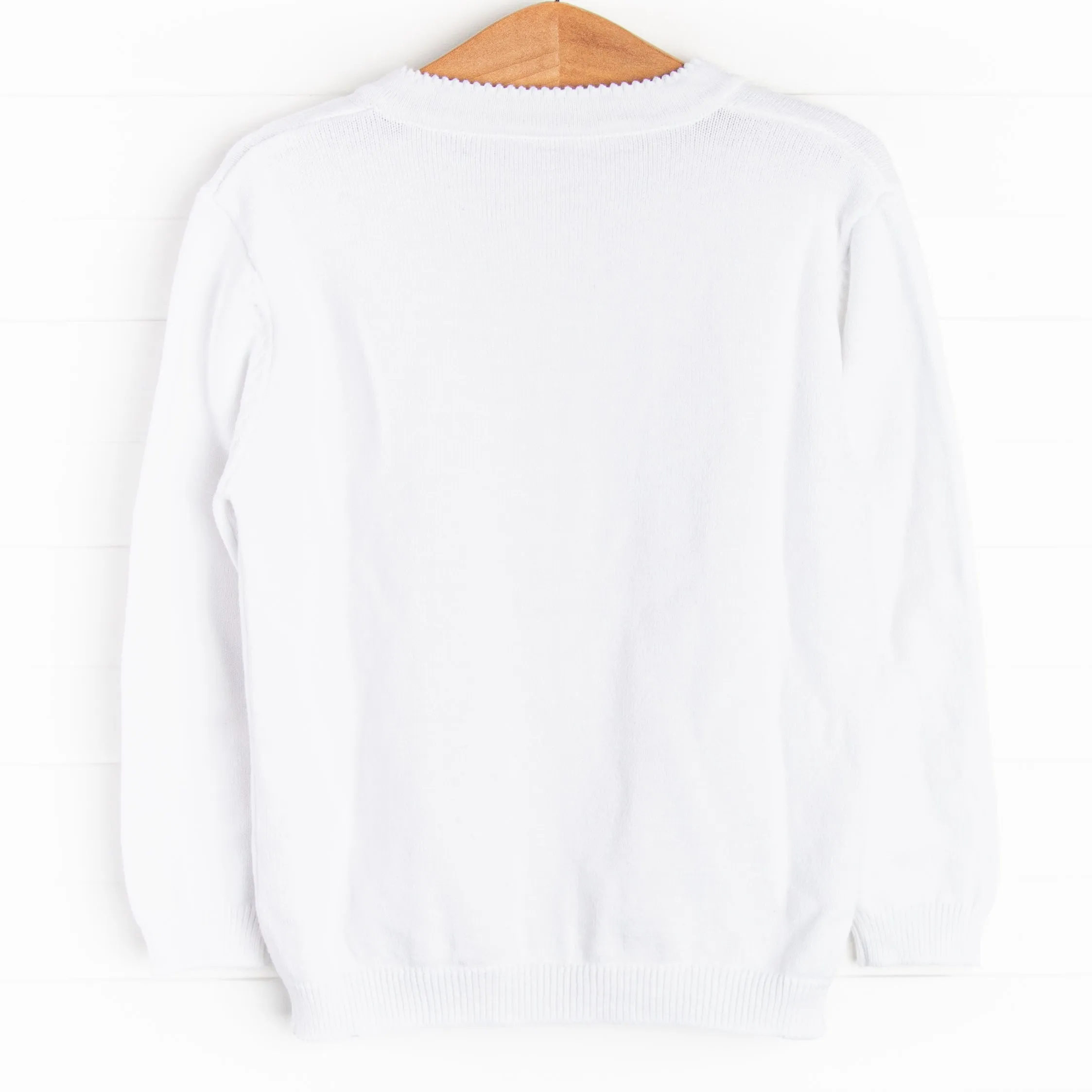 Button-Up Sweater, White