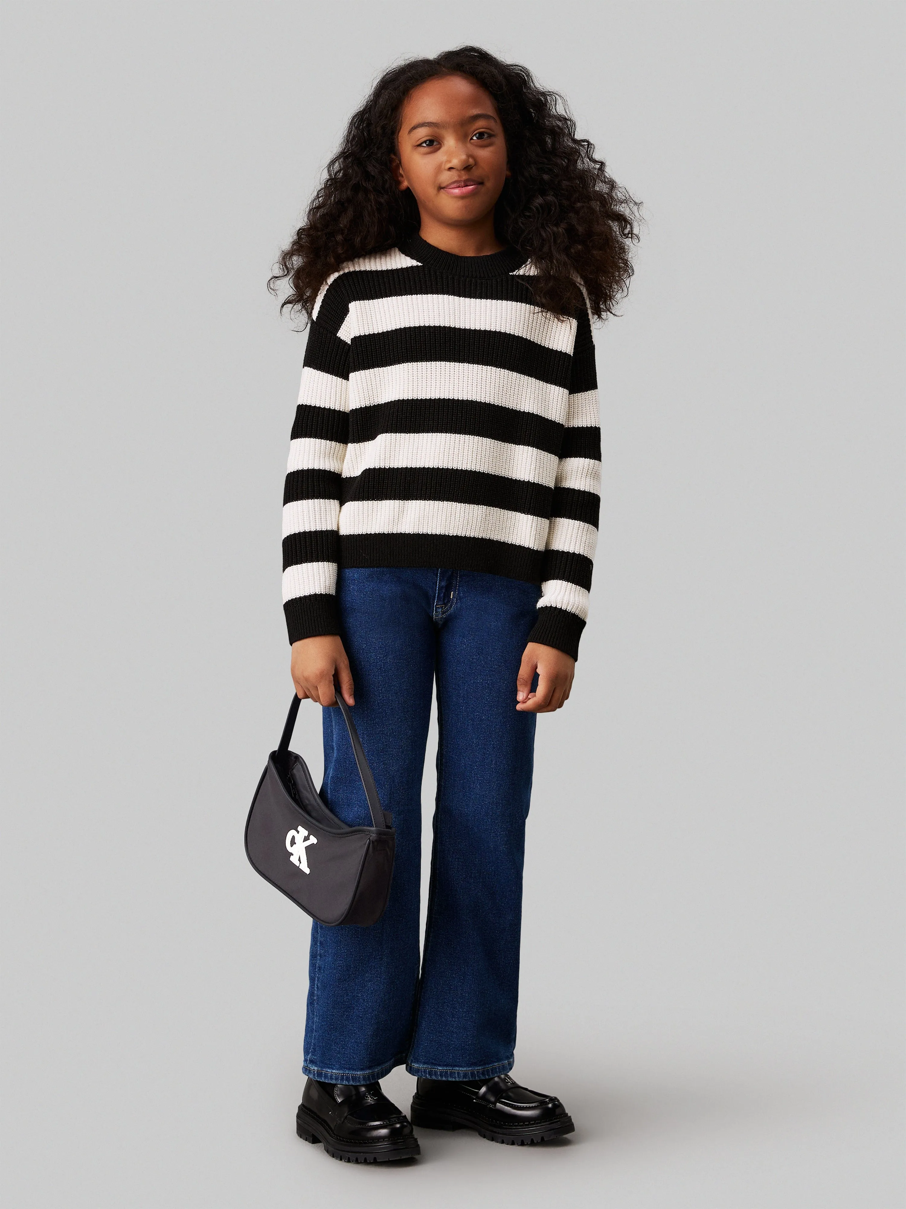 Calvin Klein Girls Teddy CK Shoulder Bag in Black (23cm)