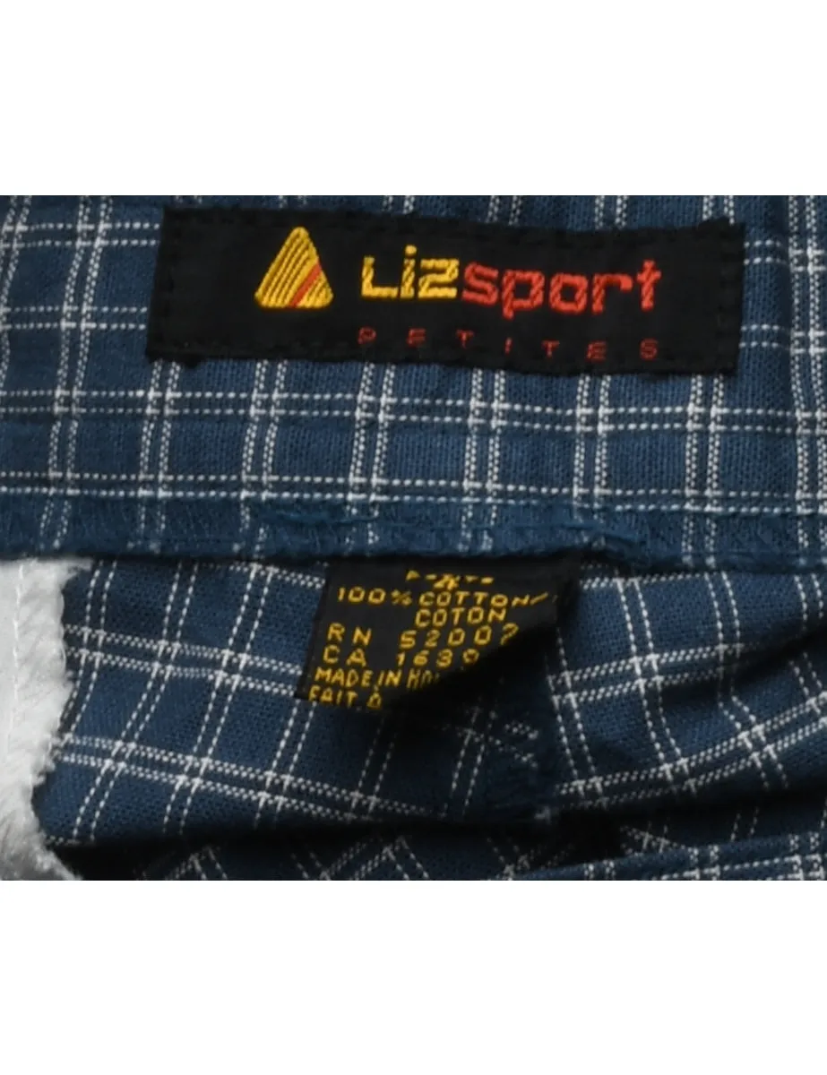 Checked Blue 1990s Trousers - W26 L27
