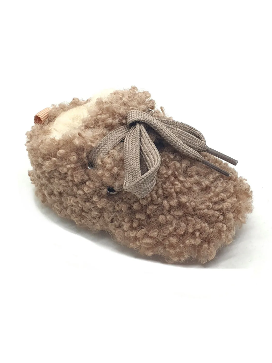 COC-TEDDY NEWBORN shoe with Faux fur-beige