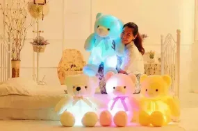 Creative Light Up LED Teddy Bear Stuffed Animals Plush Toy Colorful Glowing Christmas Gift For Kids Pillow