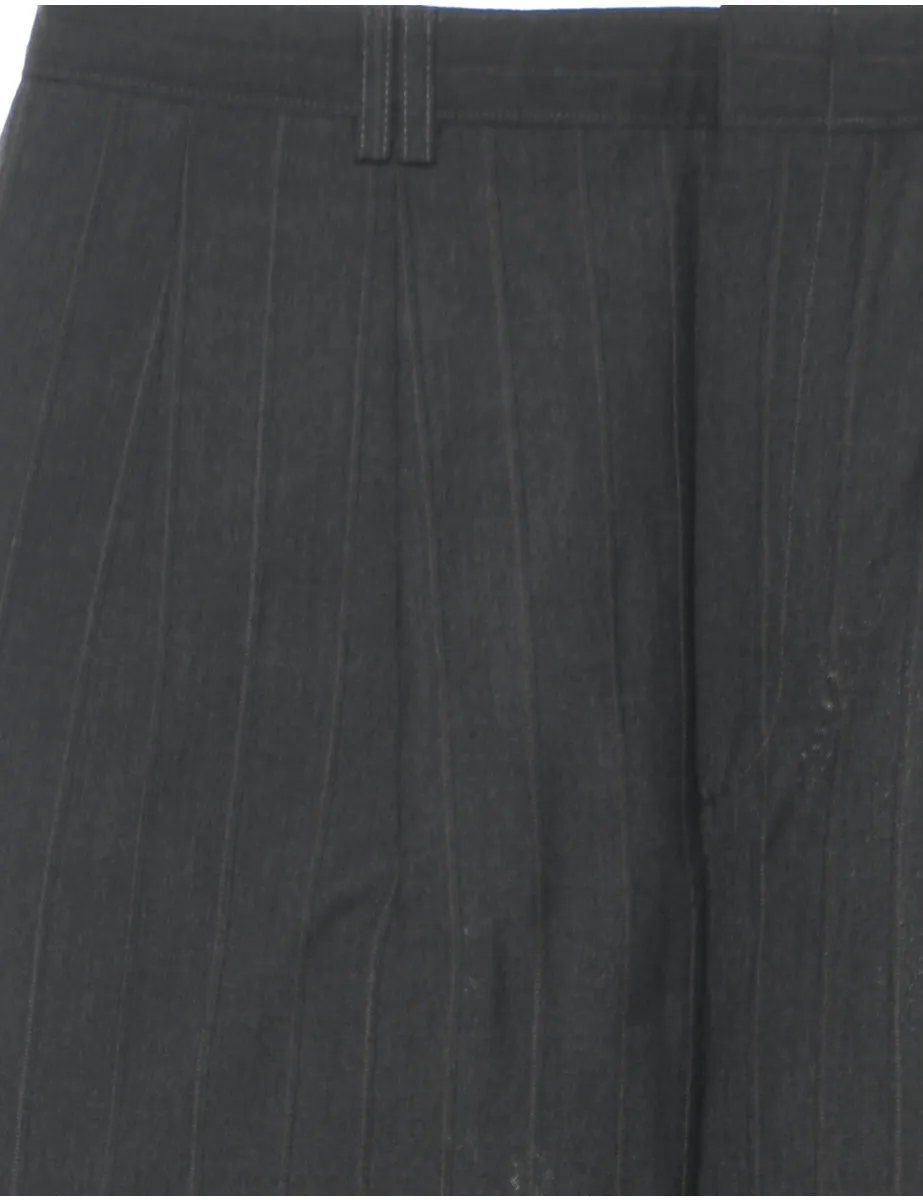 Dark Grey Pleated Trousers - W30 L30