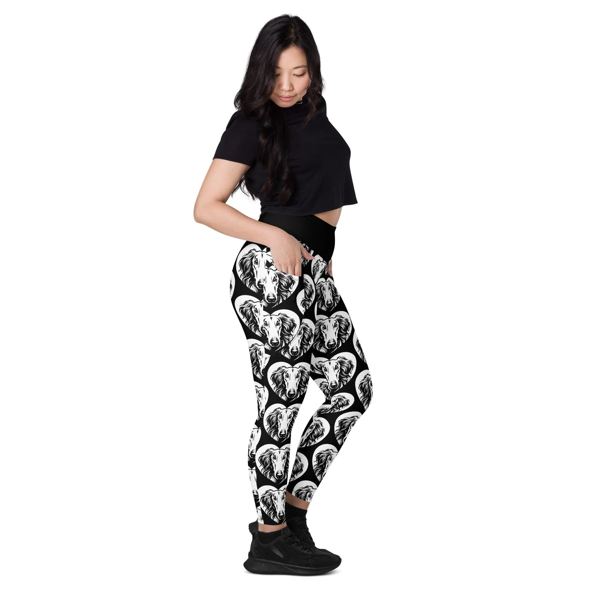 DOG BREED LEGGINGS with pockets - BORZOI - HERTTAHOUND