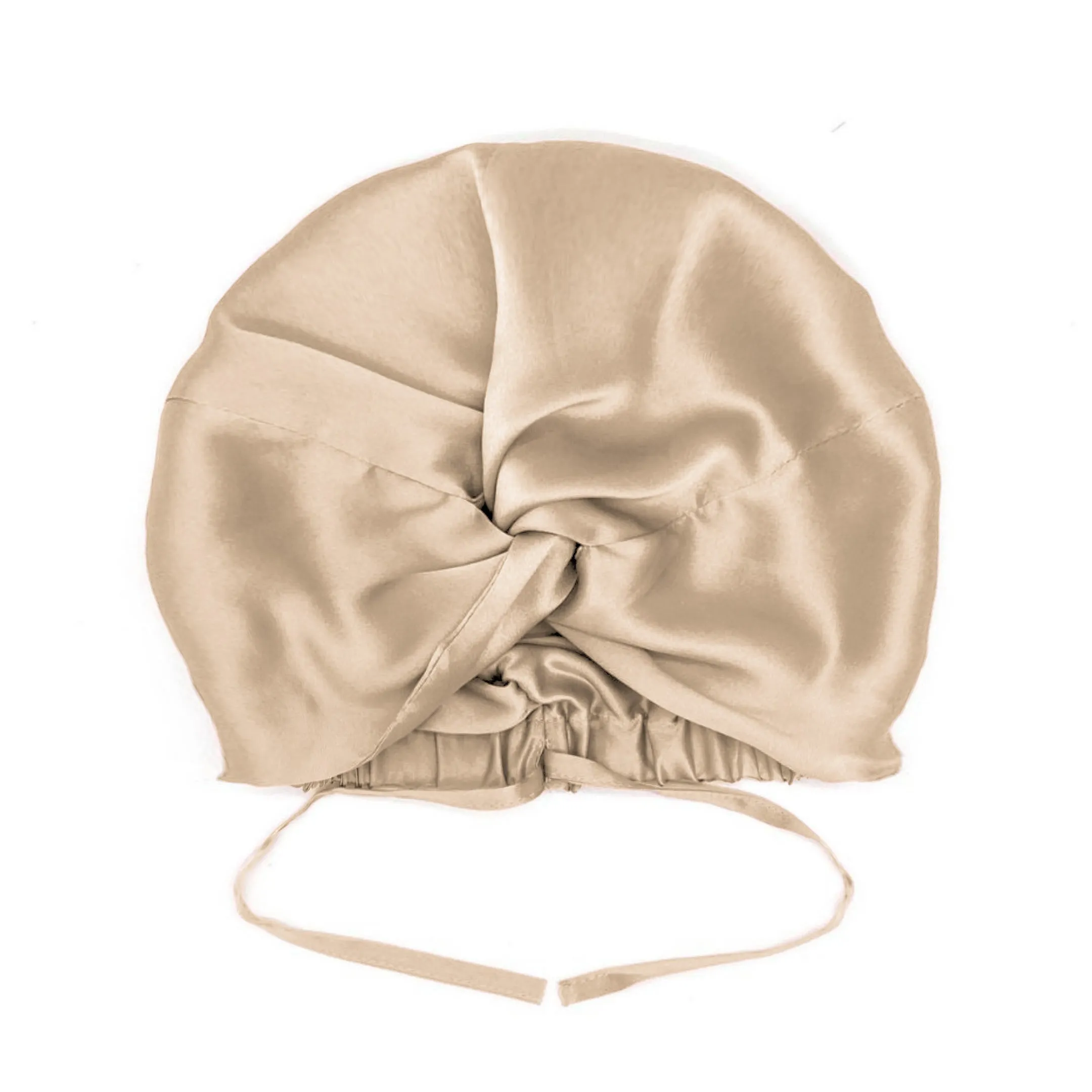 Double-Lined Adjustable Women Silk Hair Bonnet Mulberry Silk Turban Night Hair Care Hair Wrap - Pink