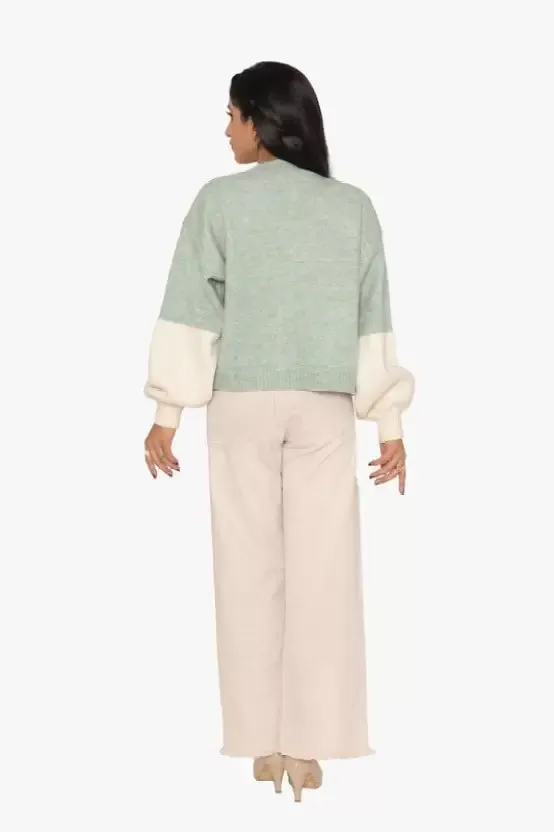 Elegant Embroidered Wool Blend Sweater