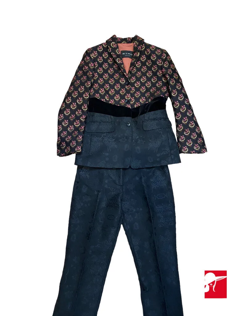 Etro damask cropped pants size 42/ US 4