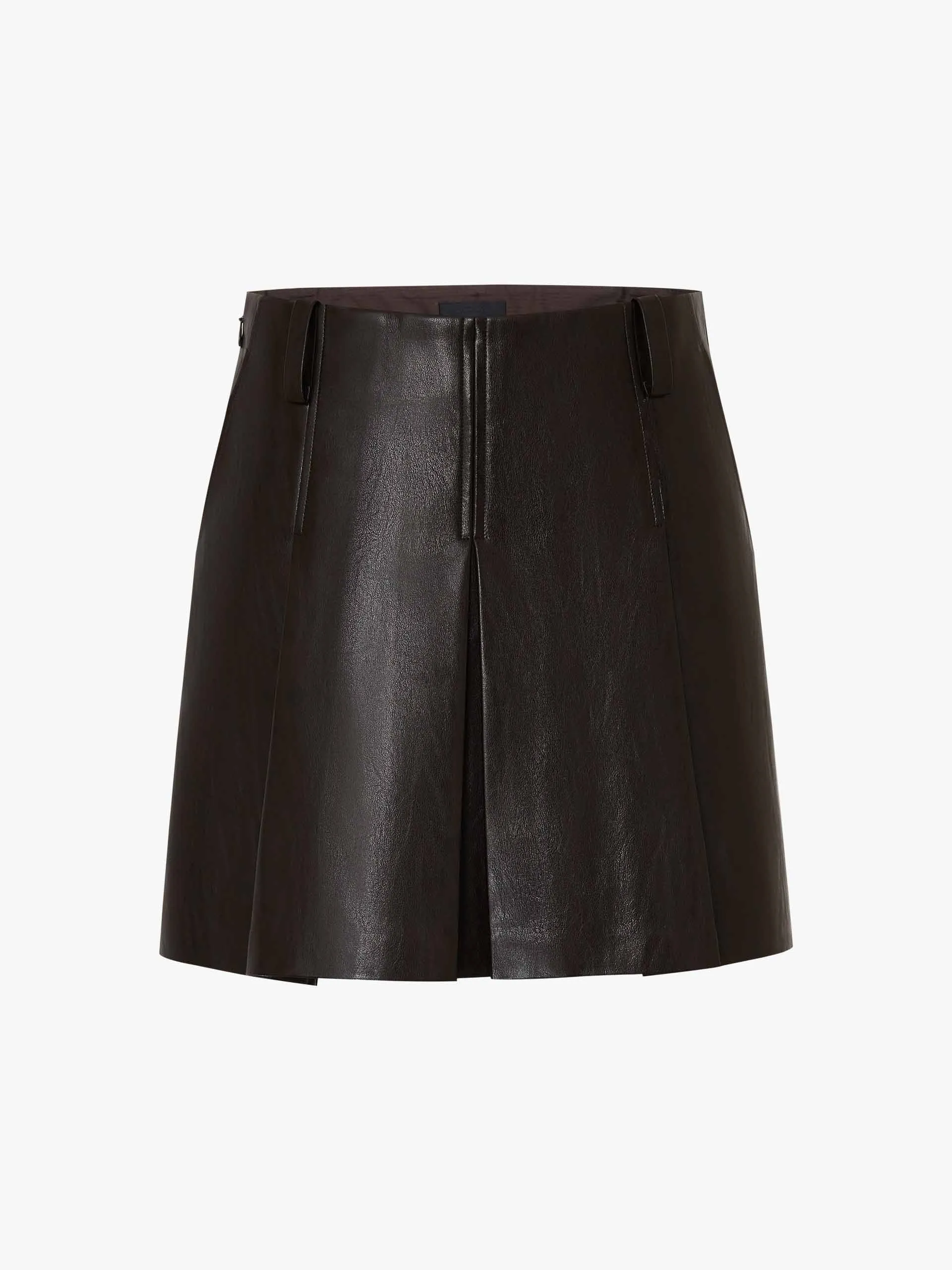 Faux Leather Pleated Skirt