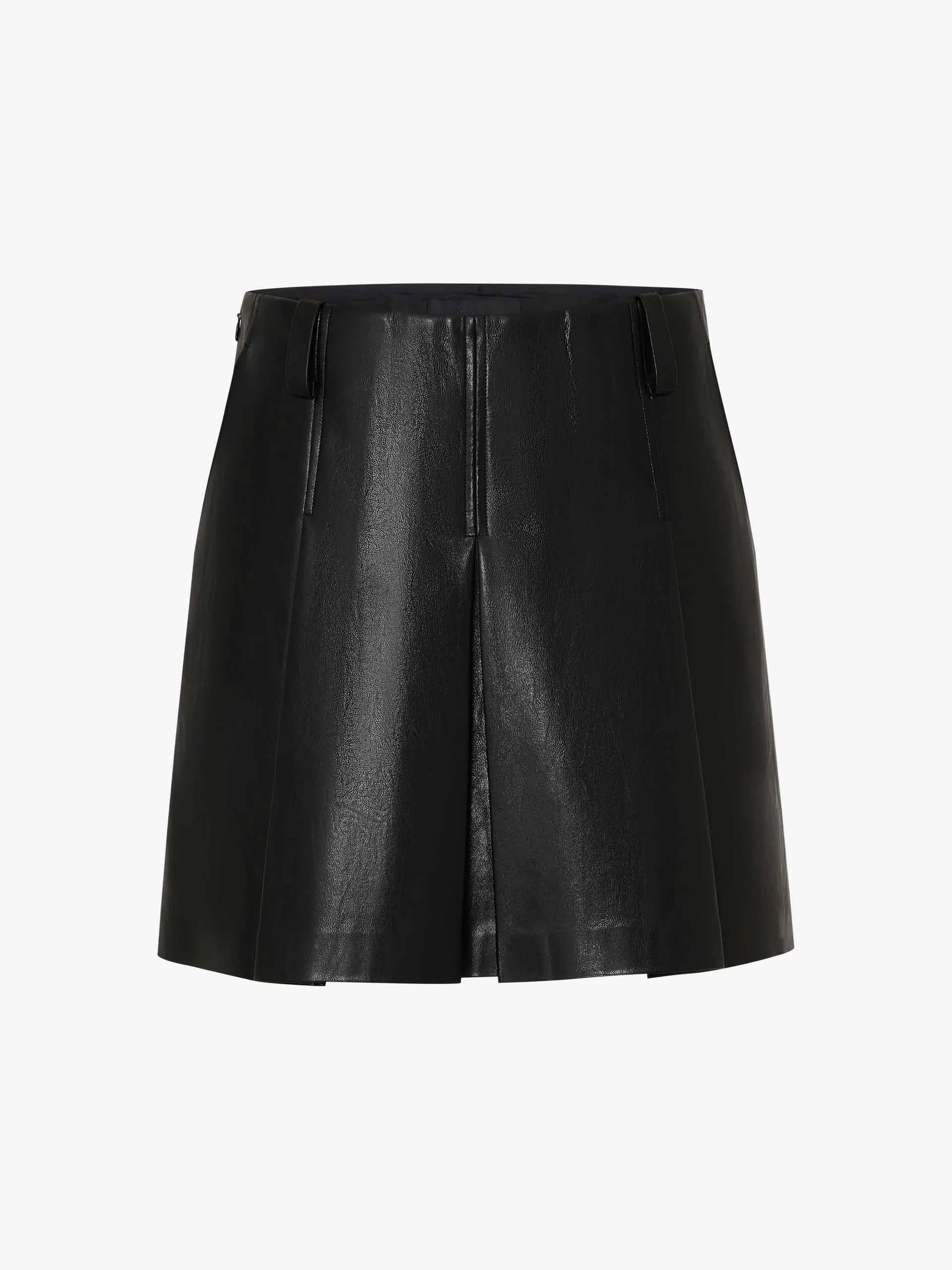 Faux Leather Pleated Skirt