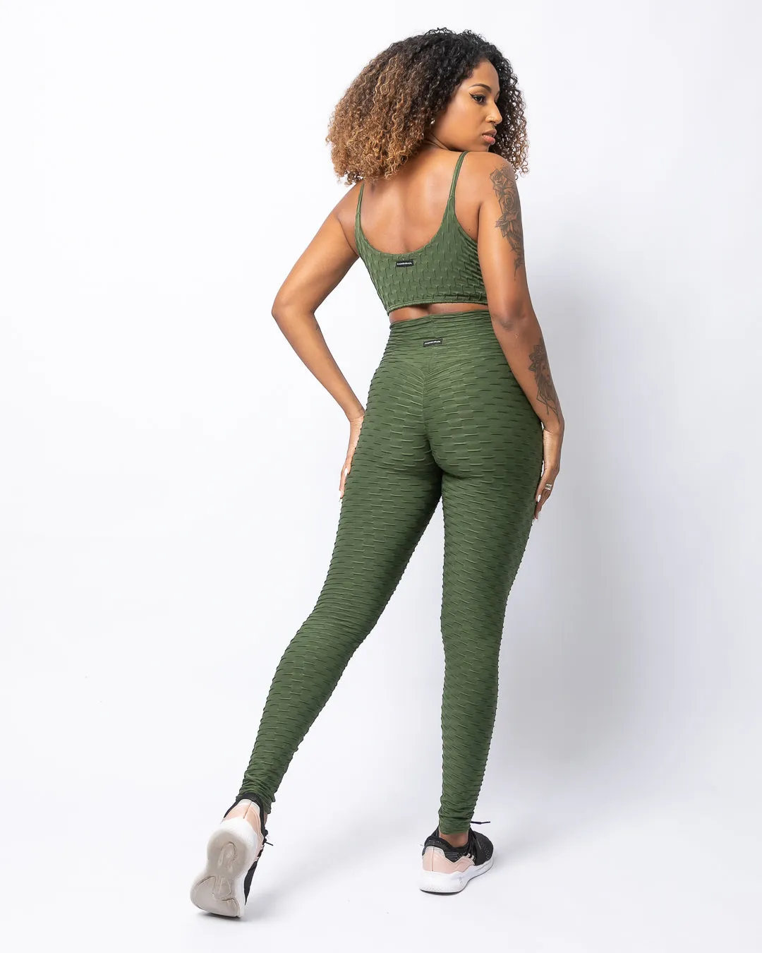 Forest Green V-Waist Scrunch Booty Leggings