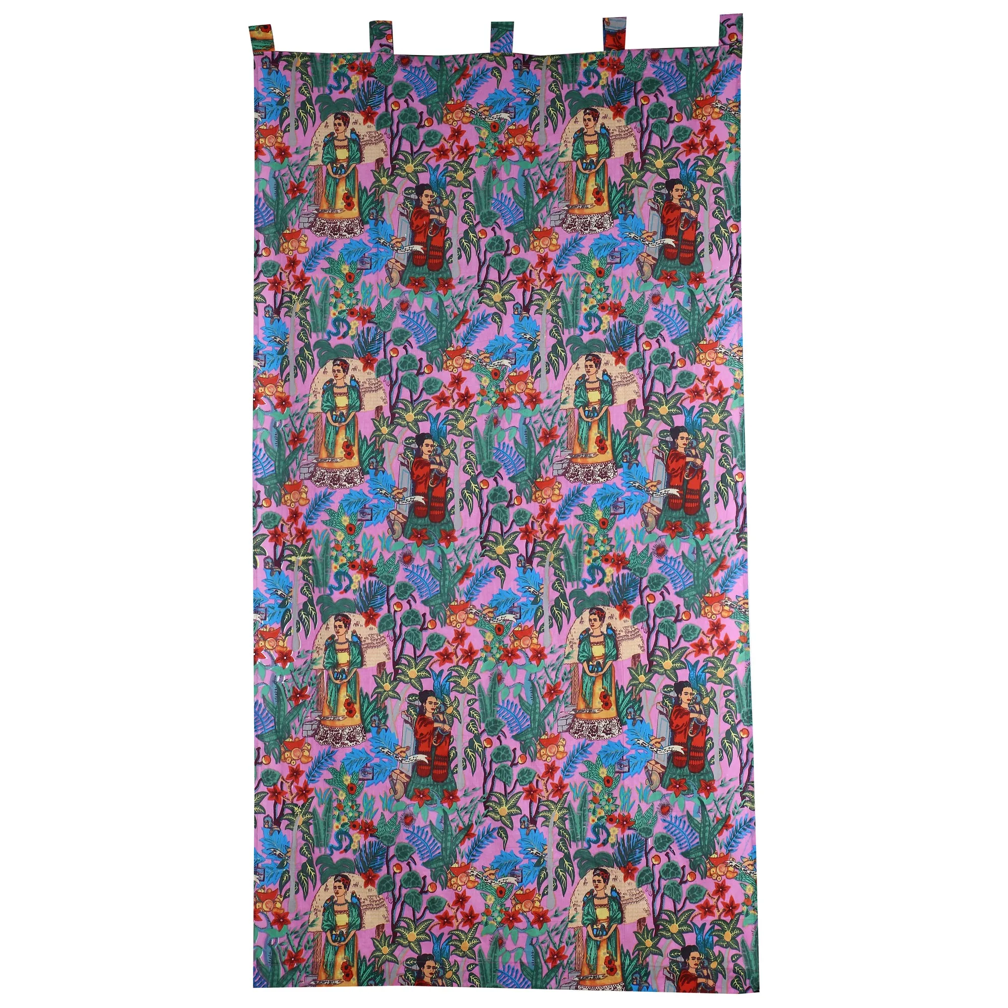 Frida Kahlo Cambric Curtain Pair Pink
