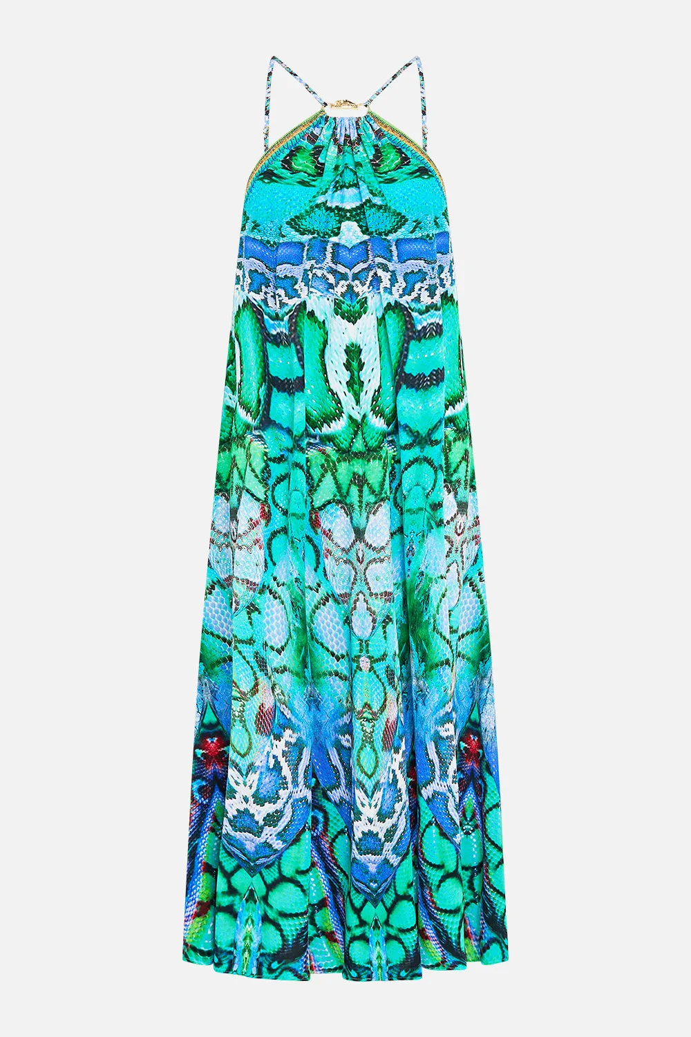 GATHER NECK HARDWARE MAXI DRESS LAND OF WONDER
