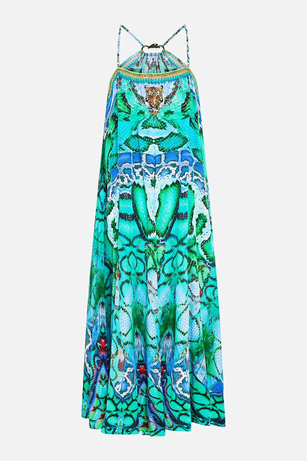 GATHER NECK HARDWARE MAXI DRESS LAND OF WONDER