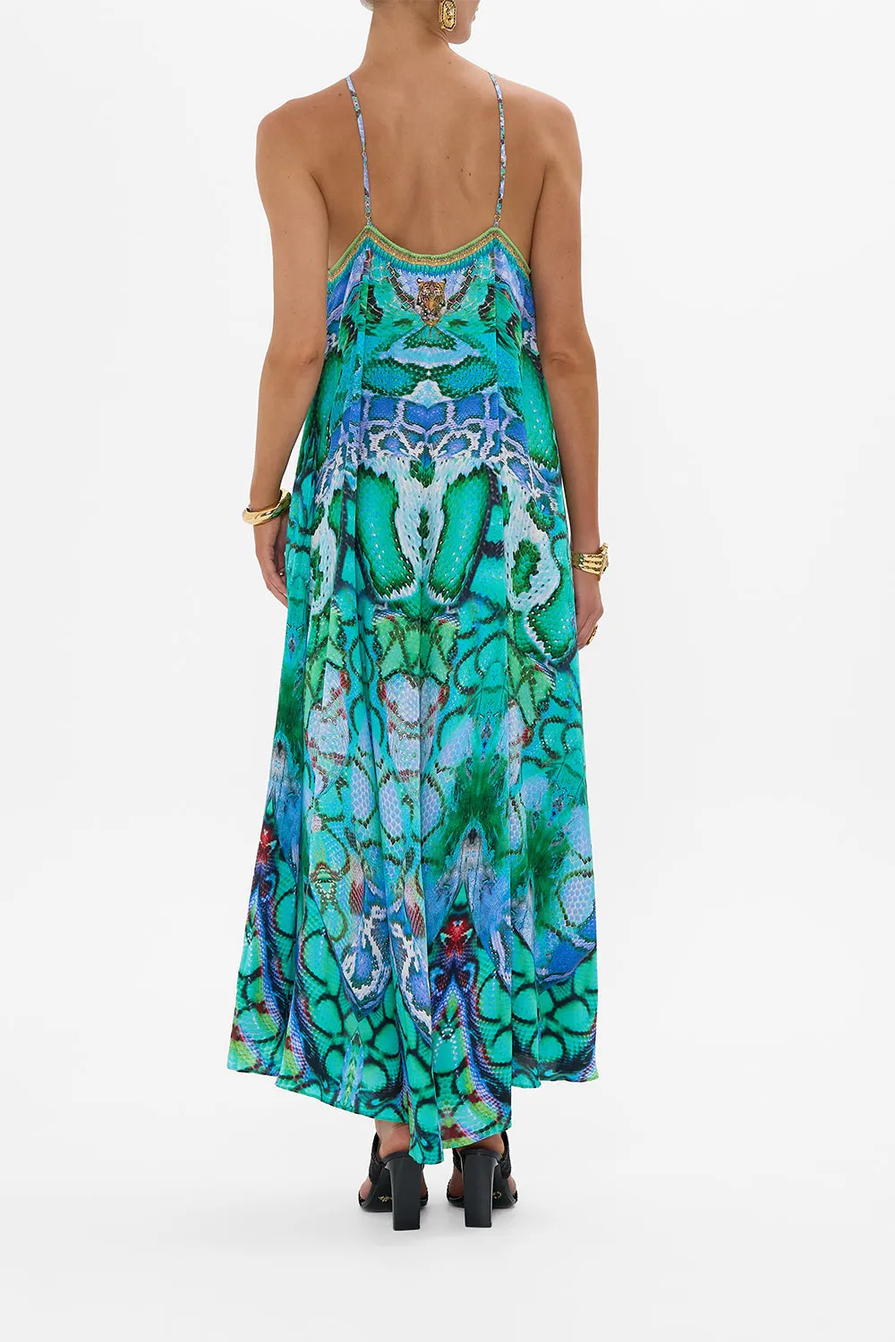 GATHER NECK HARDWARE MAXI DRESS LAND OF WONDER