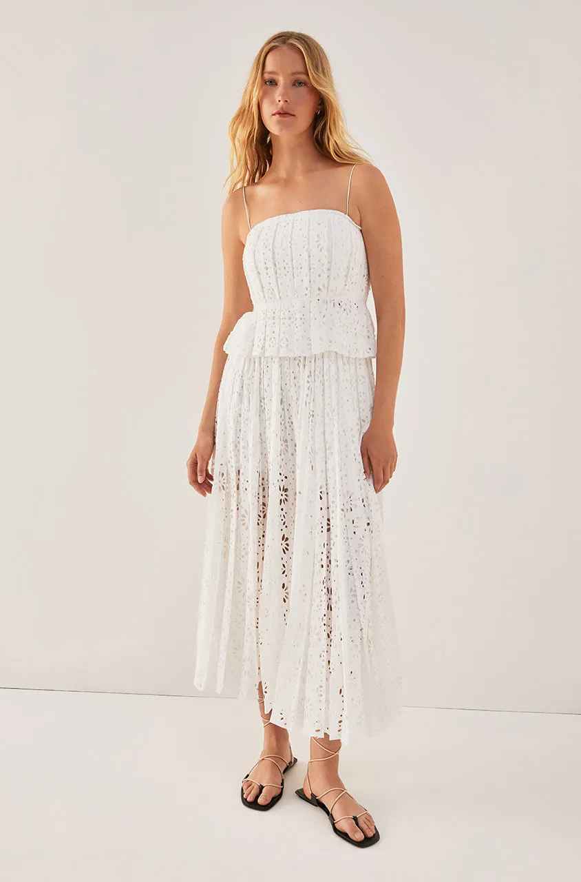 Geo Eyelet Pleated Tank