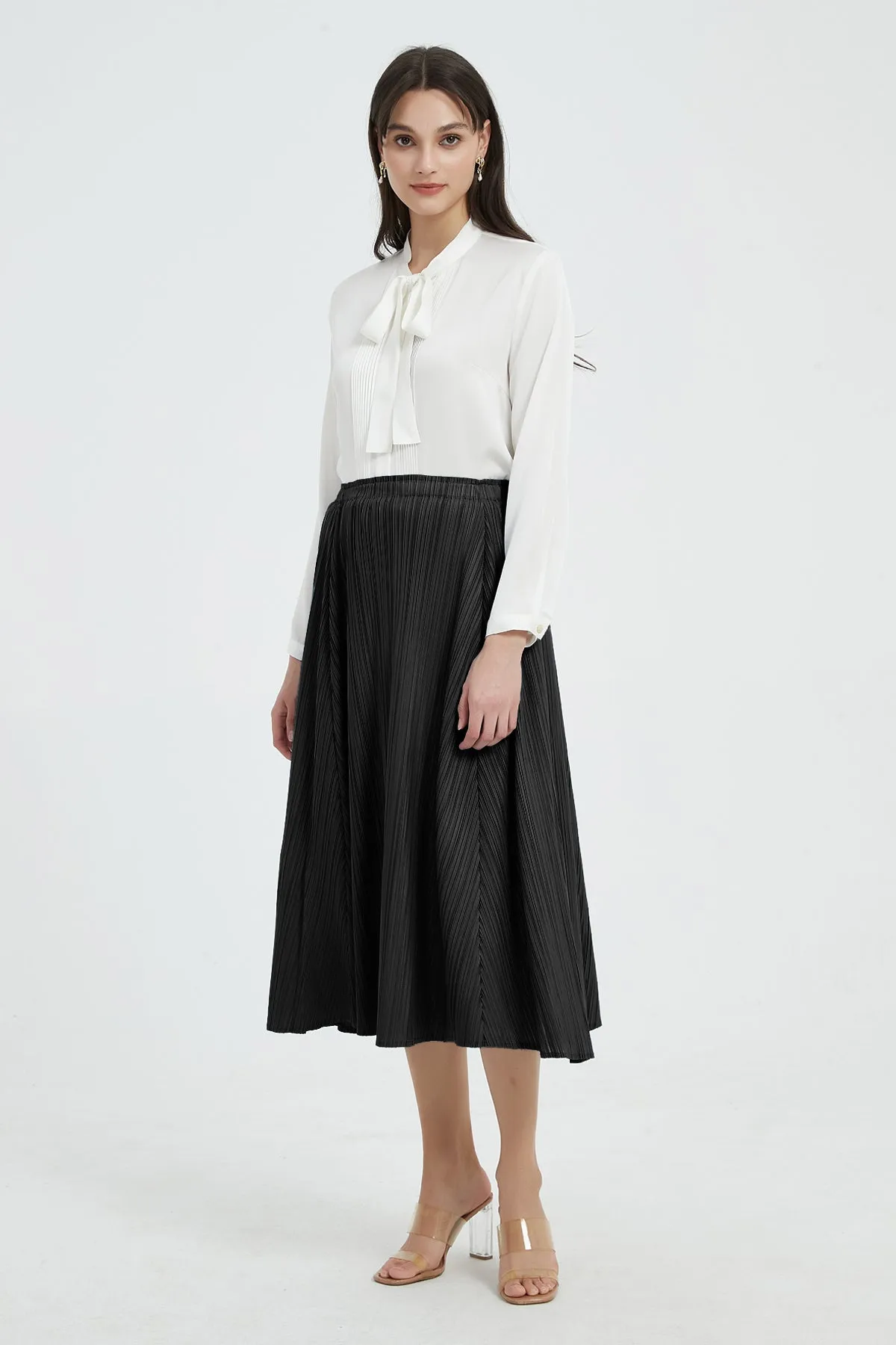 Gwyneth Pleated Midi Skirt