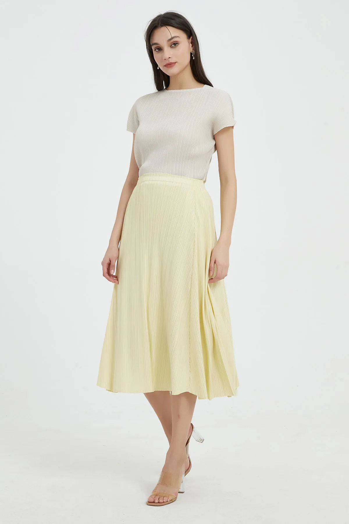 Gwyneth Pleated Midi Skirt