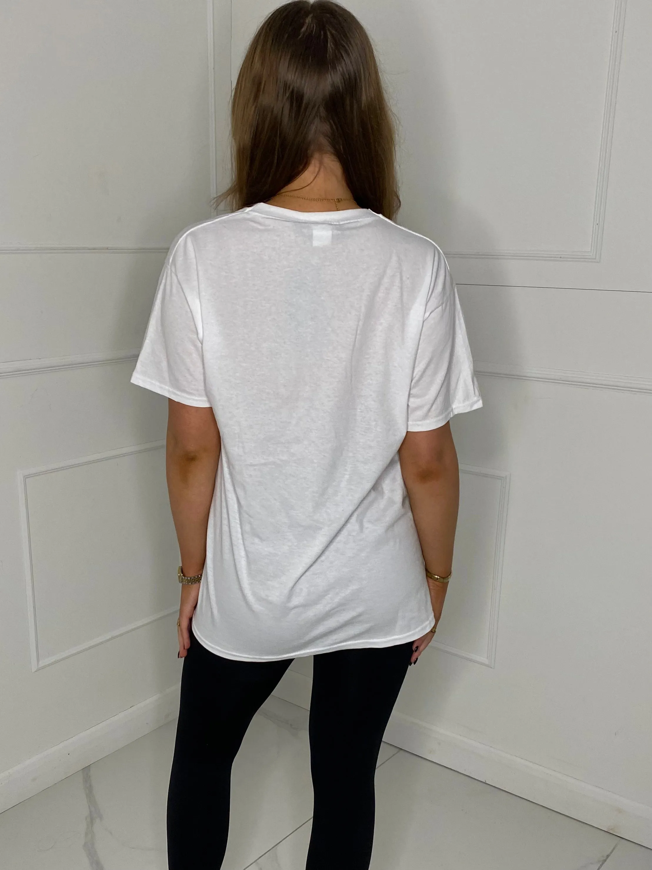 Headless Chain Teddy Print T-Shirt - White