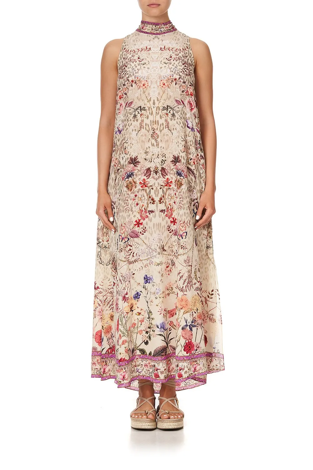 HIGH NECK DRESS WITH BACK NECK TIE DRIFTING DREAMER