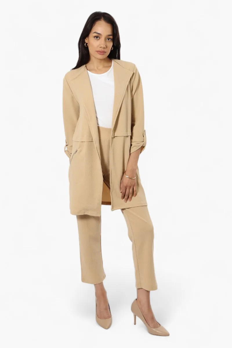 Impress Basic Wide Leg Pants - Beige