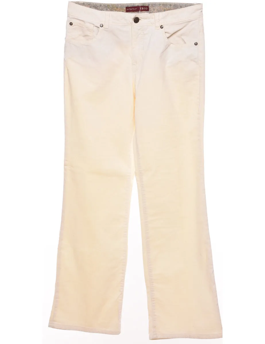 Izod Off-White Corduroy Trousers - W32 L31