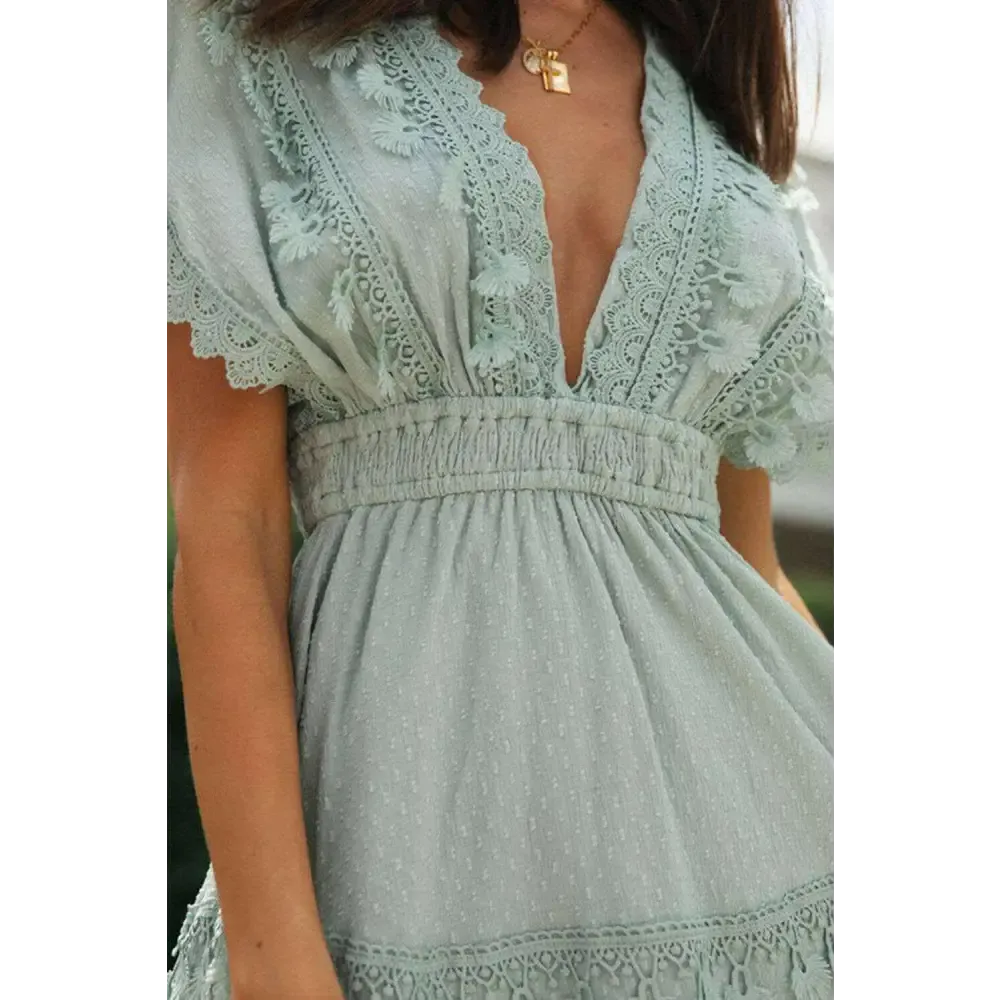 Lace Detail Plunge Mini Dress Redefines Luxury Fashion for Women