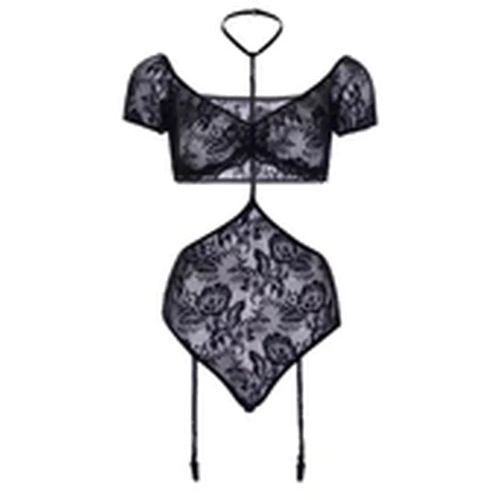 Leg Avenue 2 Piece Lace Bandeau And Teddy Set