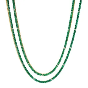Lengthy Lady Emerald & Diamond Tennis Necklace