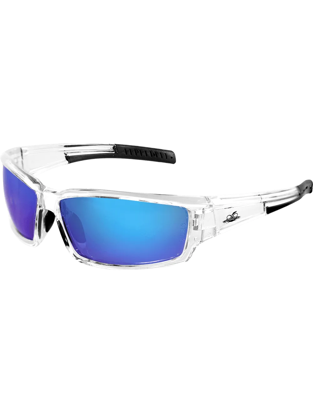 Maki® Blue Mirror Anti-Fog Lens, Crystal Clear Frame Safety Glasses - BH1419AF