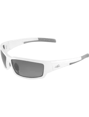 Maki® Silver Mirror Anti-Fog Lens, Shiny White Frame Safety Glasses - LIMITED STOCK - BH14187AF