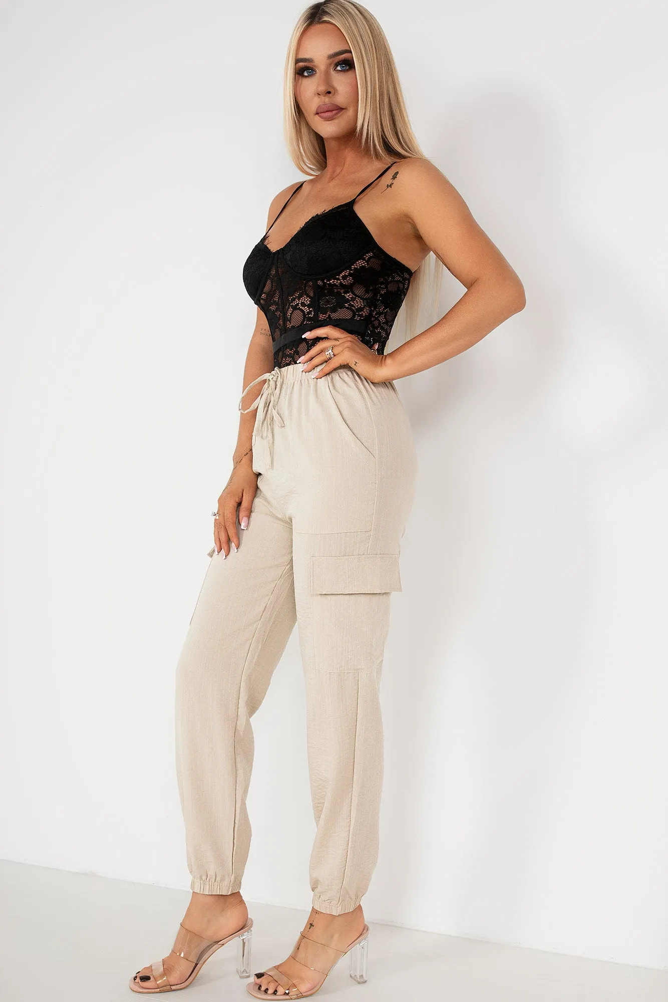 Malia Stone Cargo Trousers