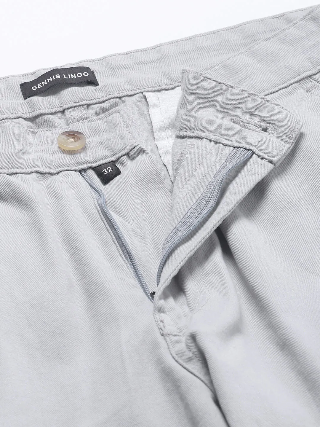Men's Light Grey Solid Cargo