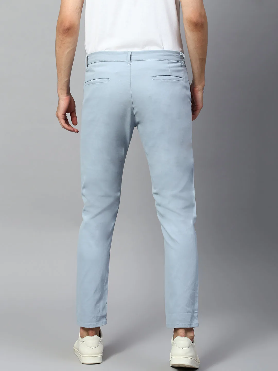 Men's Tapered Fit Cotton Chinos (Light Blue)