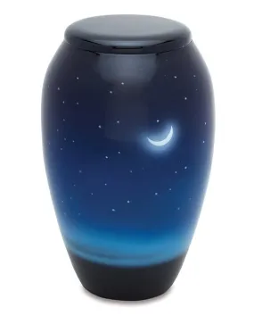 Midnight Moon Hand Painted Adult Cremation Urn