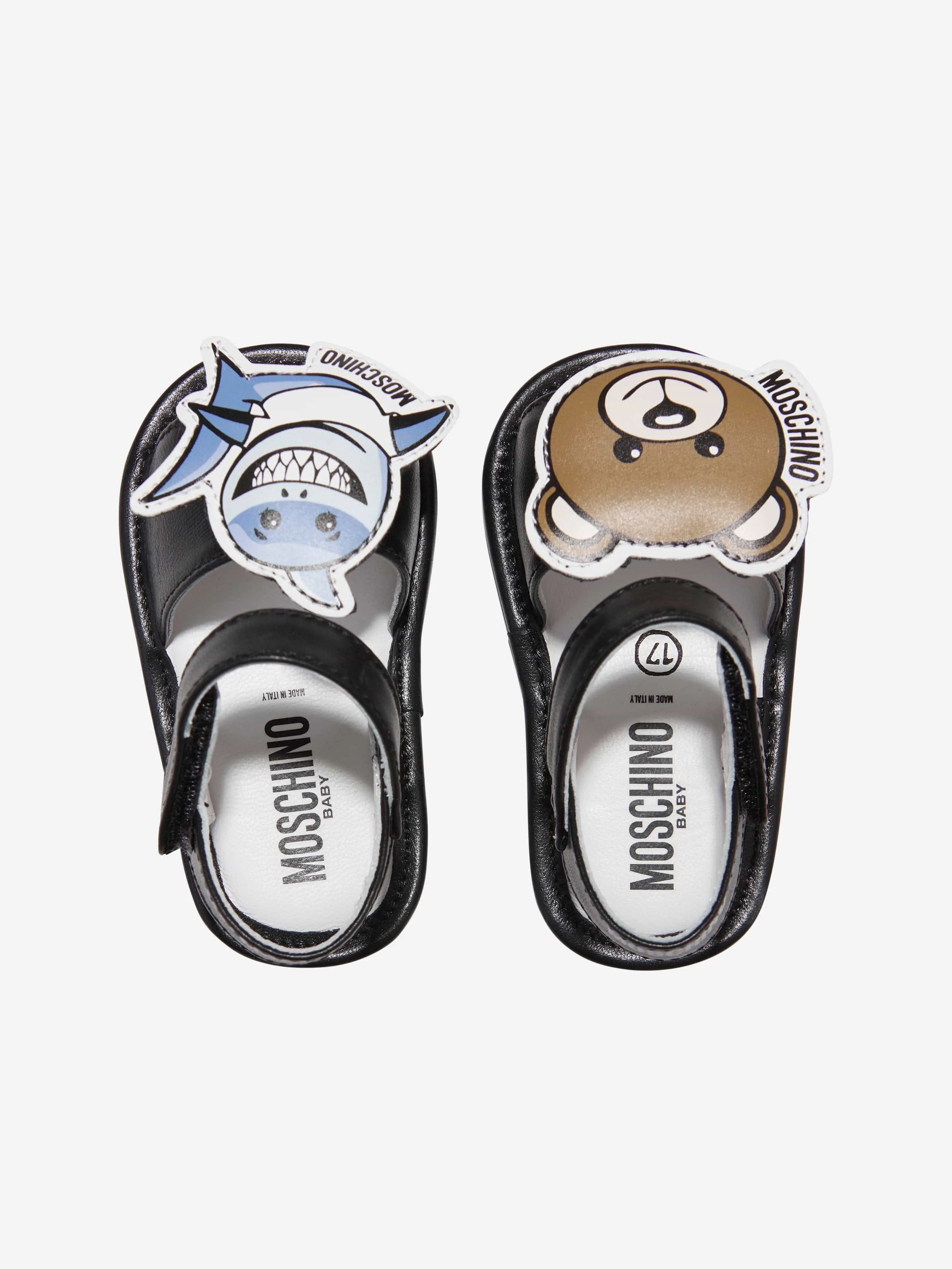 Moschino Baby Boys Shark And Teddy Bear Sandals in Black