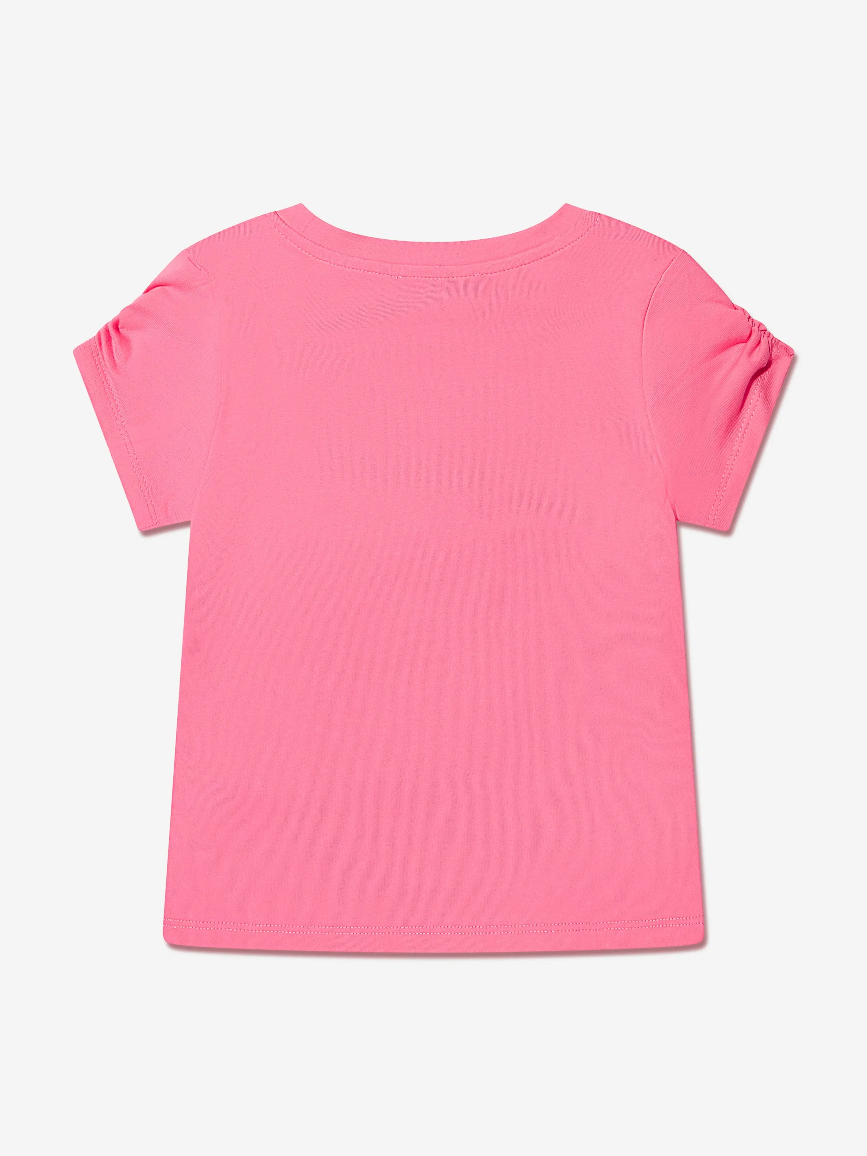 Moschino Girls Teddy Logo T-Shirt in Pink